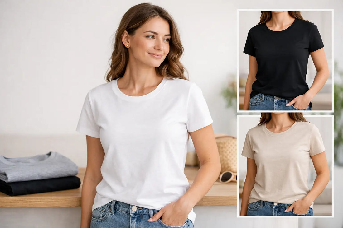 Camisetas básicas de mujer de algodón para diario