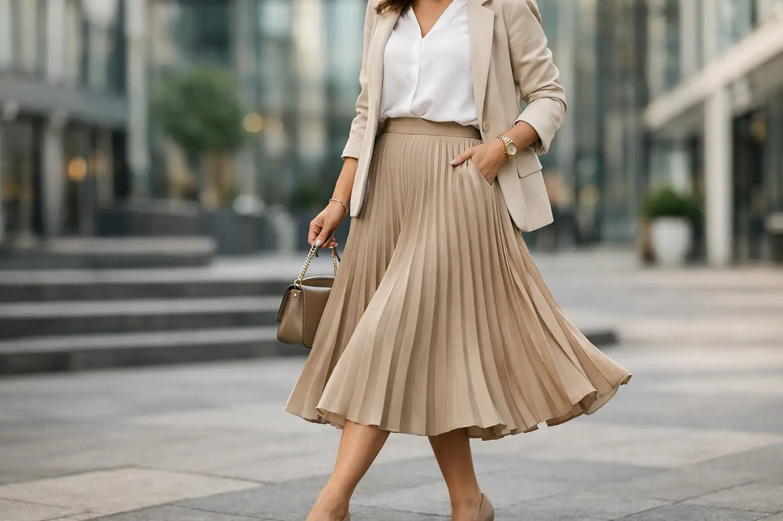 Cómo combinar falda plisada con estilo