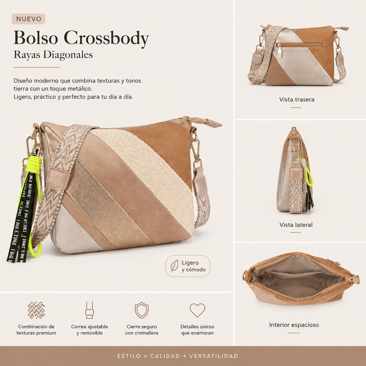 Bolso Crossbody Natural