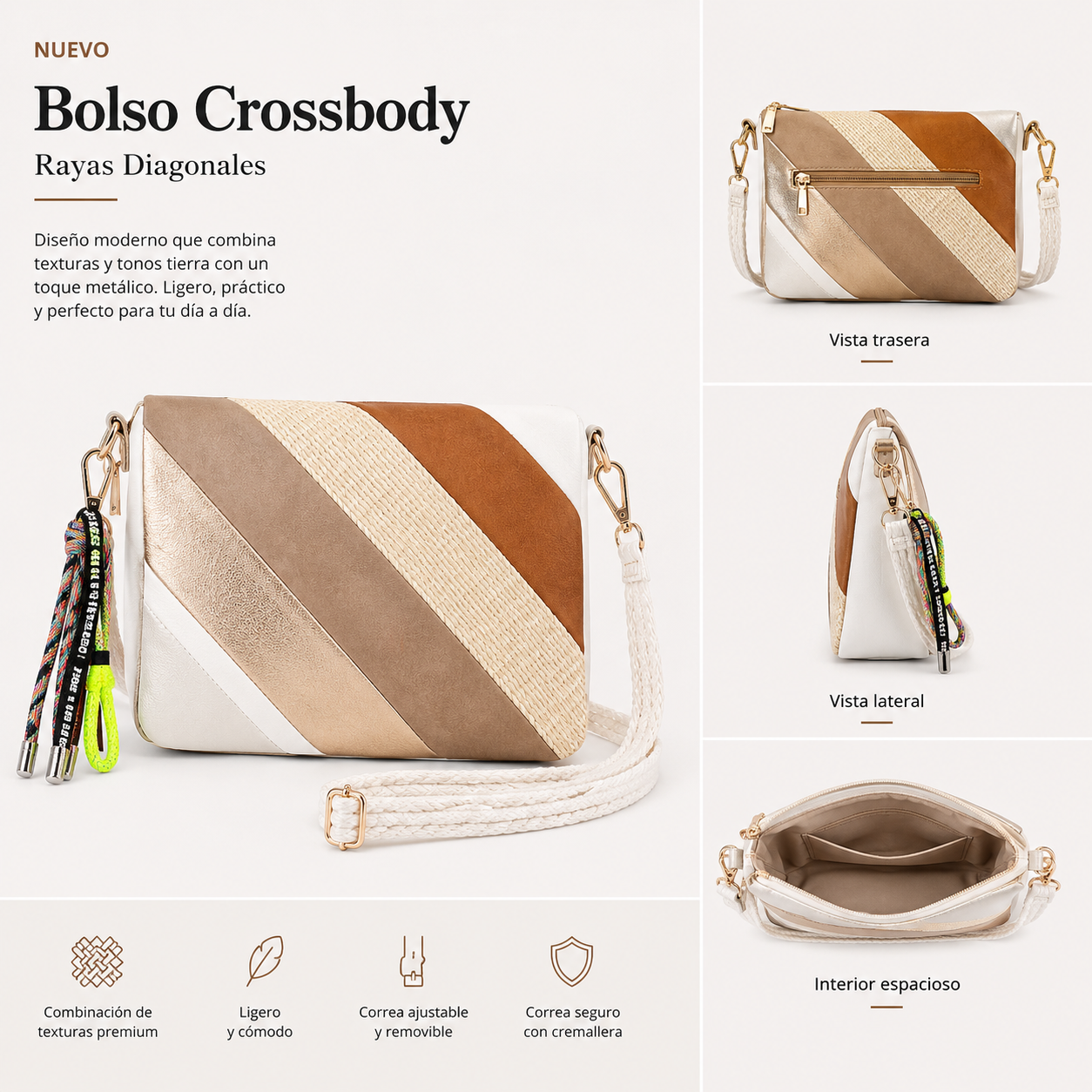 Bolso Crossbody Natural