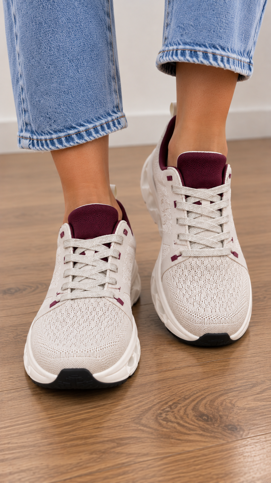 Zapatillas de Mujer deportiva Nuba Blanco/Burdeos