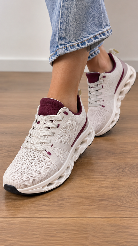 Zapatillas de Mujer deportiva Nuba Blanco/Burdeos
