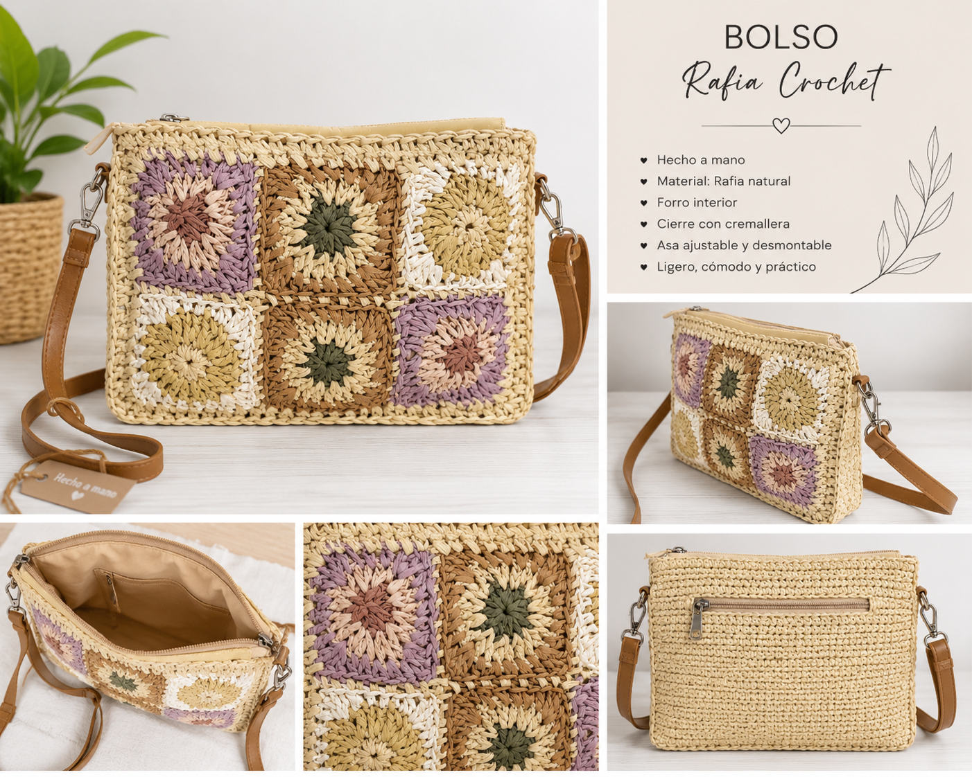 Bolso Rafia Crochet