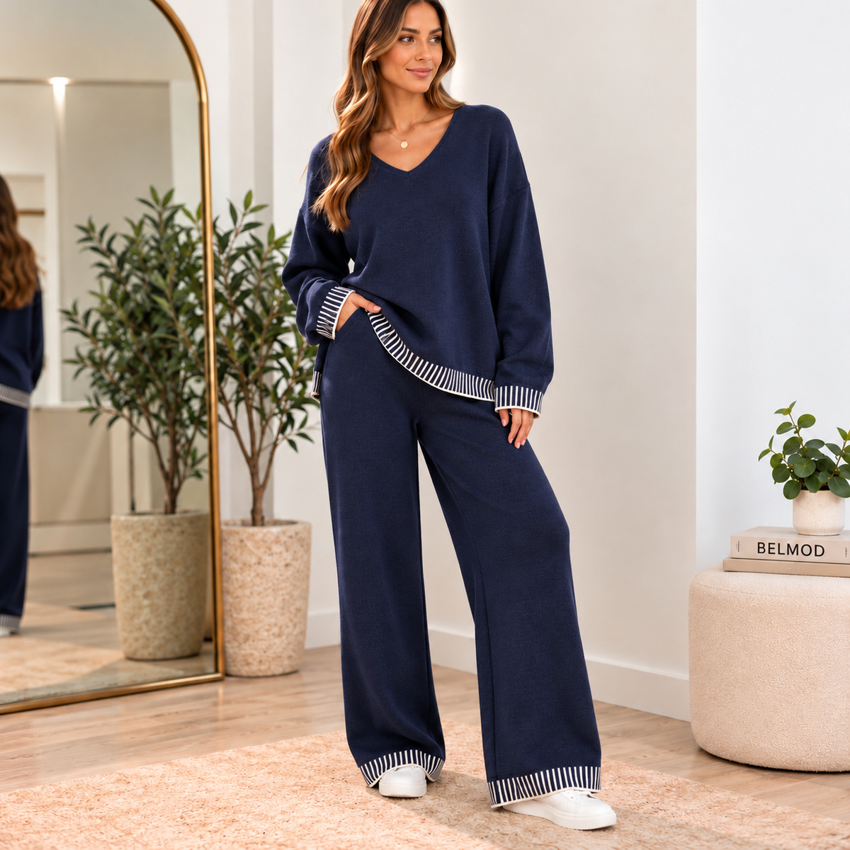 Conjunto de Punto Elara – Jersey y Pantalón