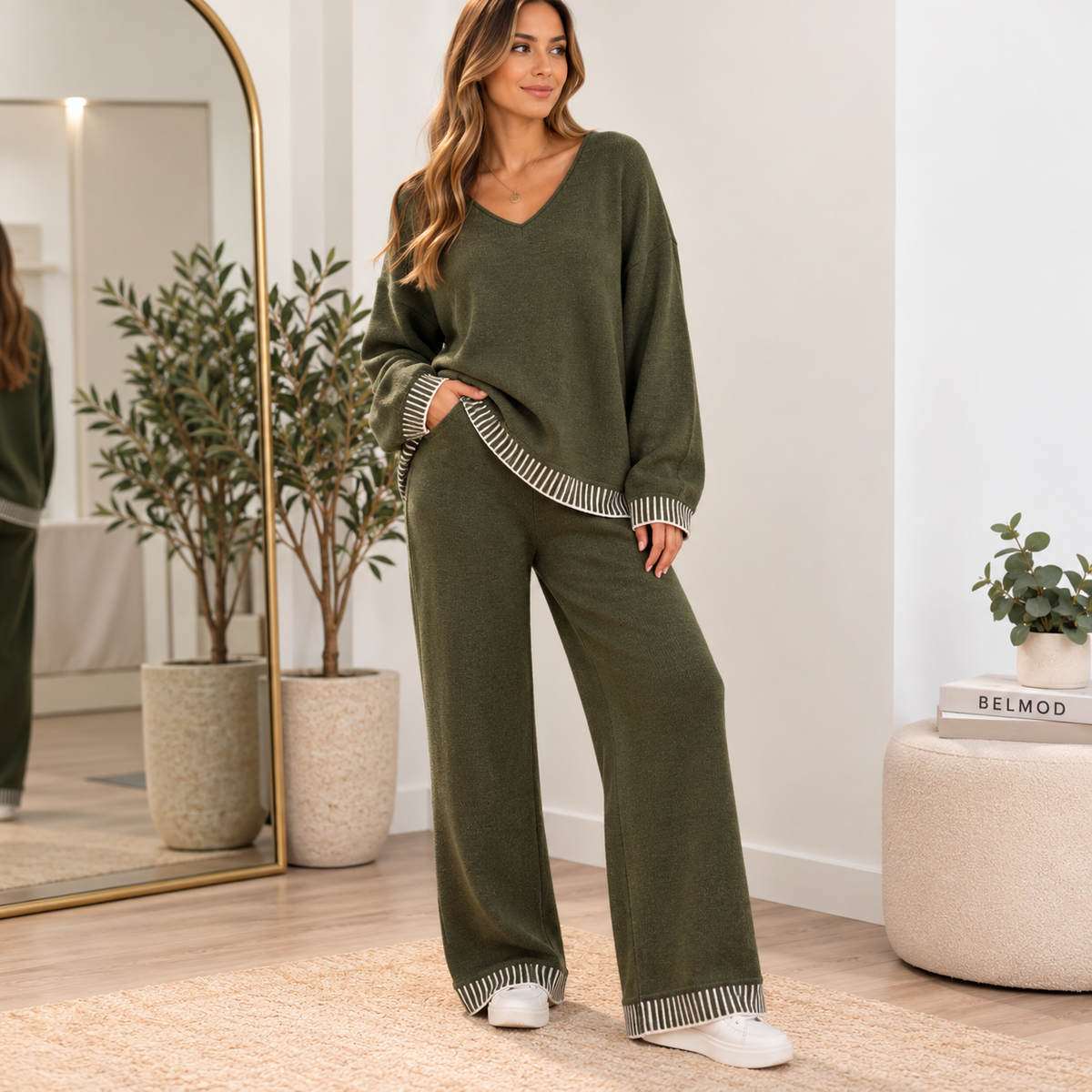 Conjunto de Punto Elara – Jersey y Pantalón