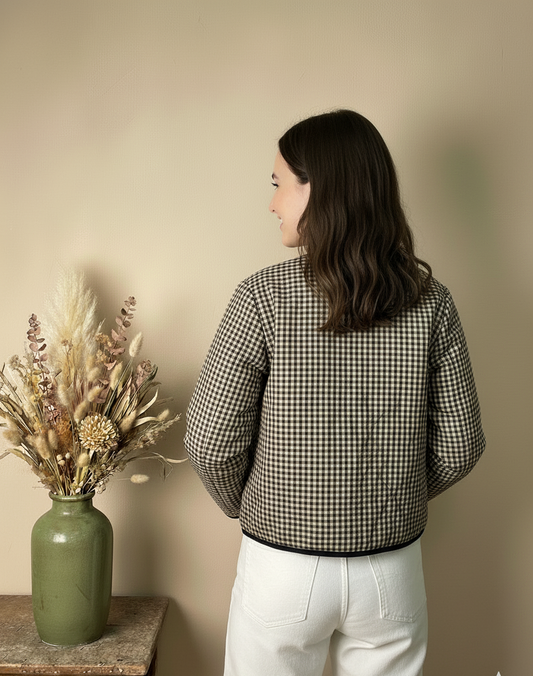 Chaqueta Acolchada de Cuadros Vichy