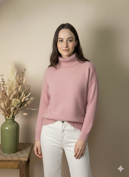 Jersey de Cuello Alto Rosa Palo de Punto Fino