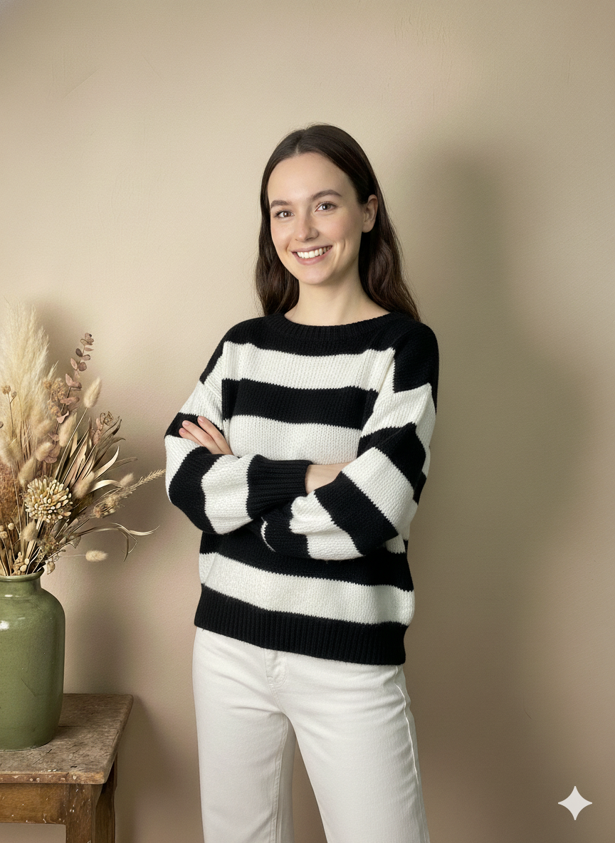 Jersey de Rayas Blancas y Negras