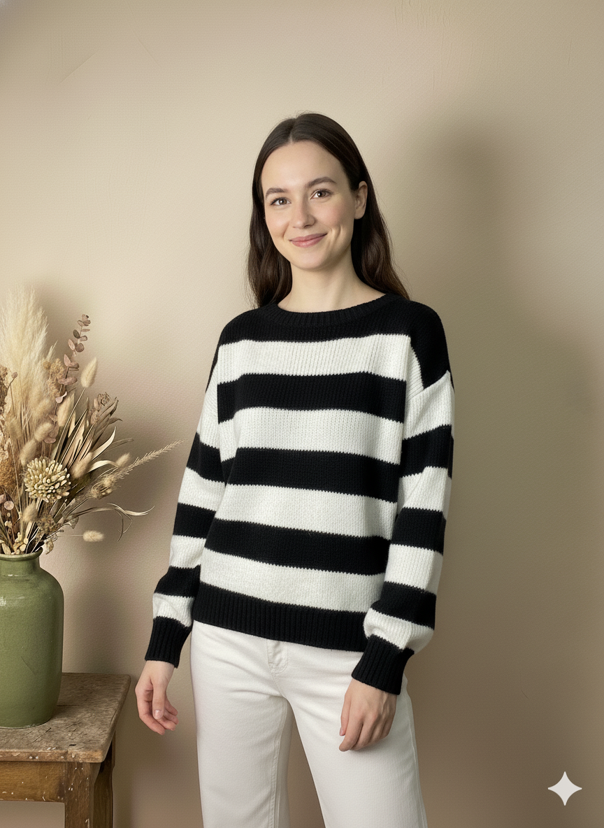 Jersey de Rayas Blancas y Negras