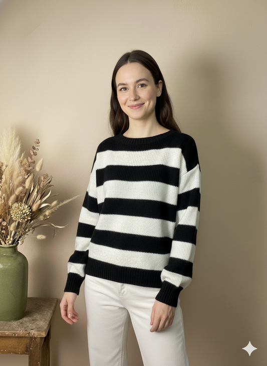 Jersey de Rayas Blancas y Negras