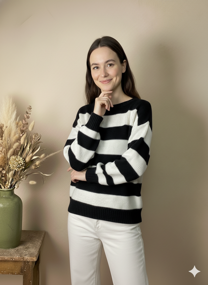 Jersey de Rayas Blancas y Negras
