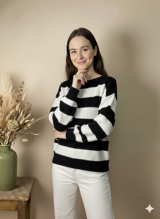 Jersey de Rayas Blancas y Negras