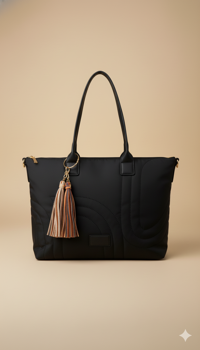 Bolso Tote Acolchado con Detalles