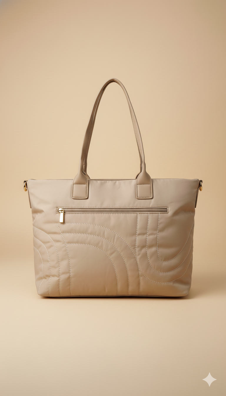Bolso Tote Acolchado con Detalles Únicos