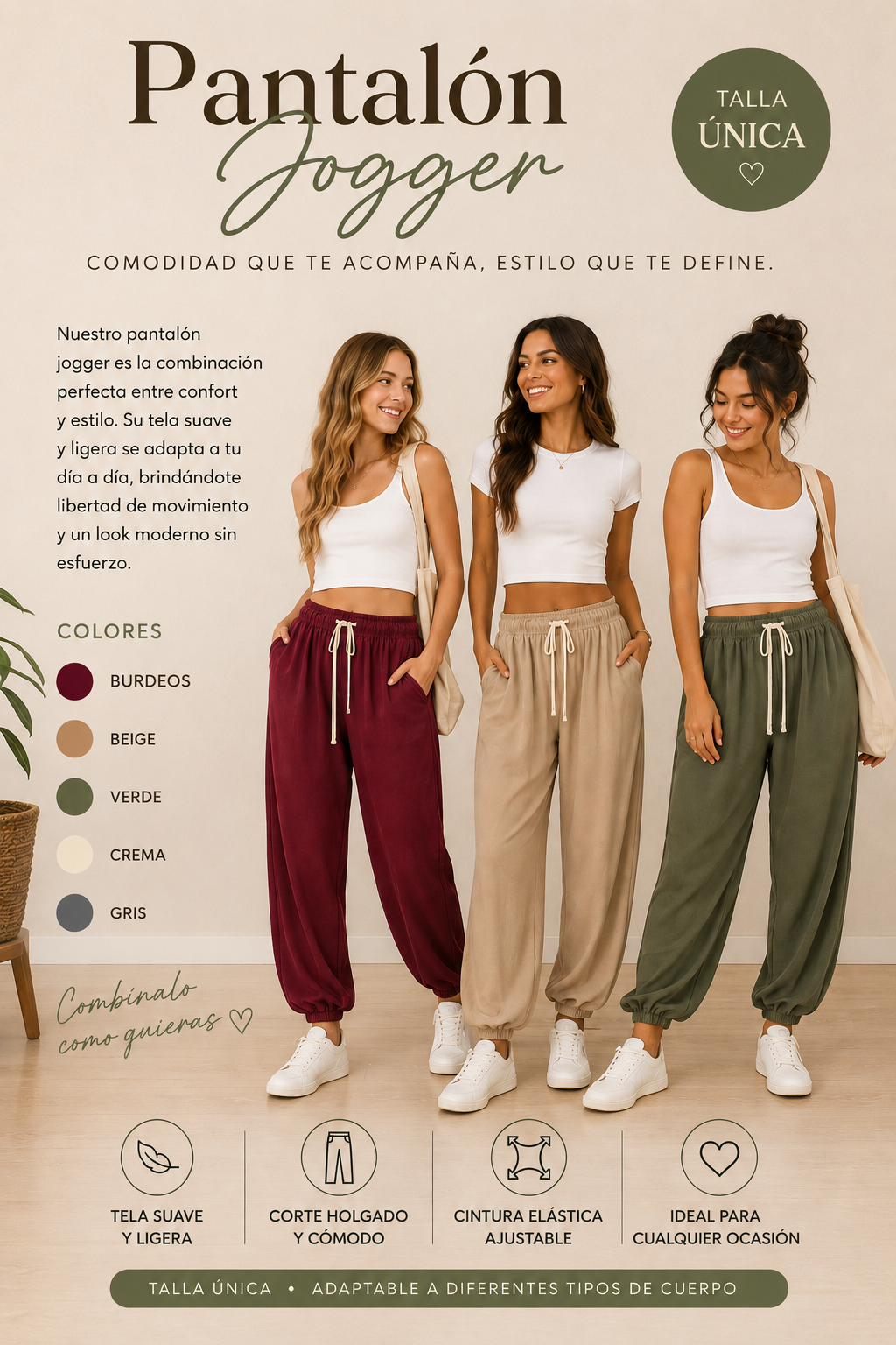 Pantalón Mujer Jogger Savia