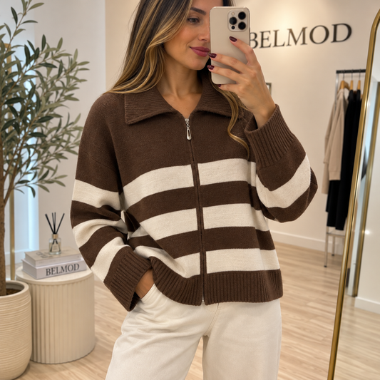 Chaqueta de Punto Rayas Zarel