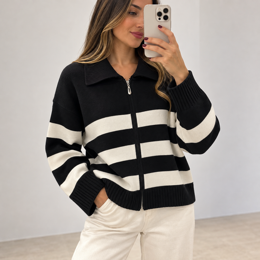 Chaqueta de Punto Rayas Zarel