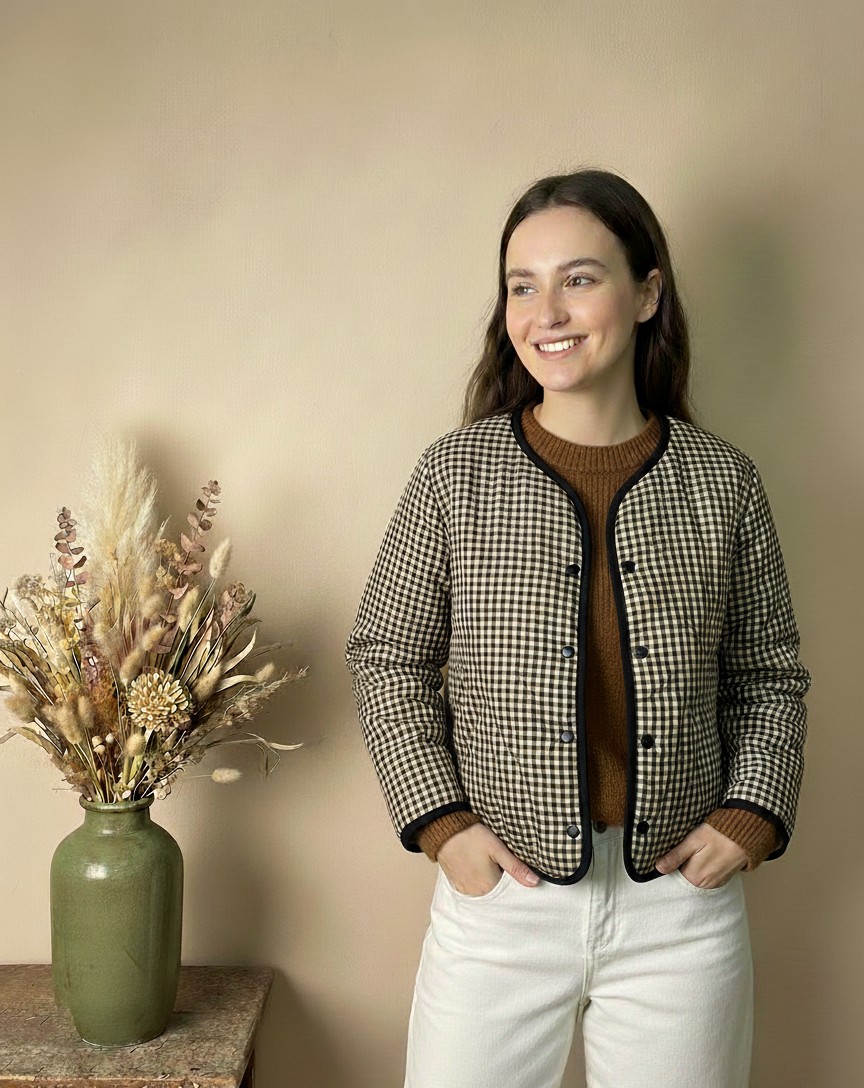 Chaqueta Acolchada de Cuadros Vichy