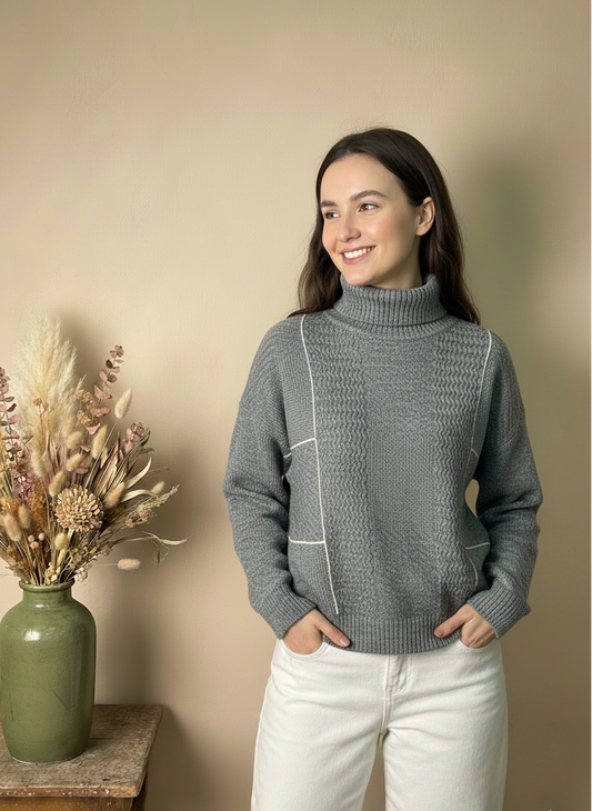 Jersey de Punto Acanalado con Detalles